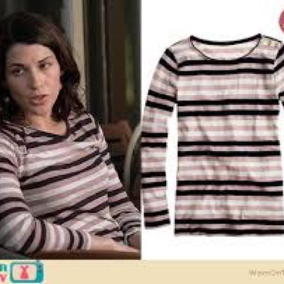 J. Crew Painter Boatneck Button Tee in Multistripe - Picture 5 of 5